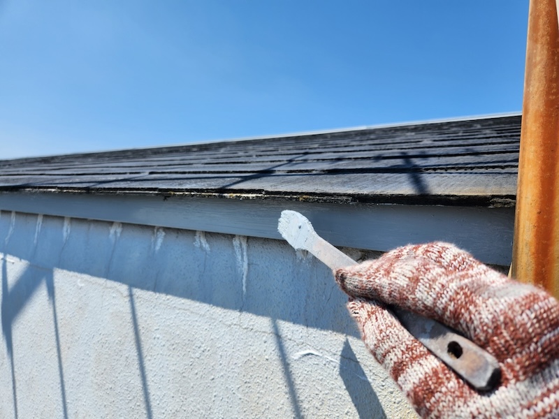 大阪府摂津市　屋根塗装・外壁塗装・防水工事　付帯部　木部と鉄部の塗装