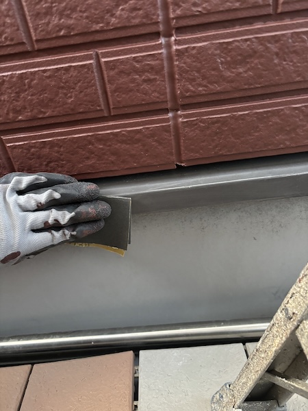 大阪府大阪市｜水切りを塗装しました！錆止めで下塗りして防錆対策しました！